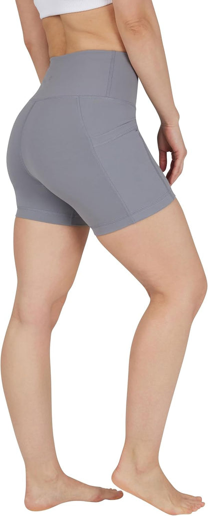 Womens High Waisted Biker Shorts with Side Pockets Workout Shorts 5”, 7”, 9”