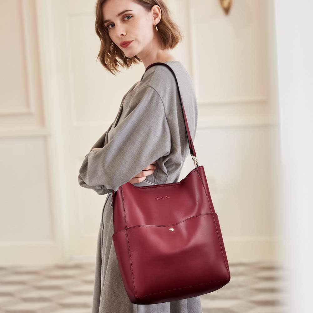 Women'S Leather Designer Handbags Tote Purses Shoulder Bucket Bags